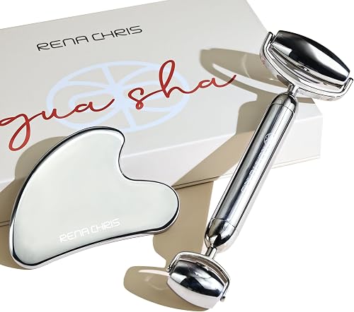 Gua sha et rouleau en inox, ligne de mâchoire Rena Chris