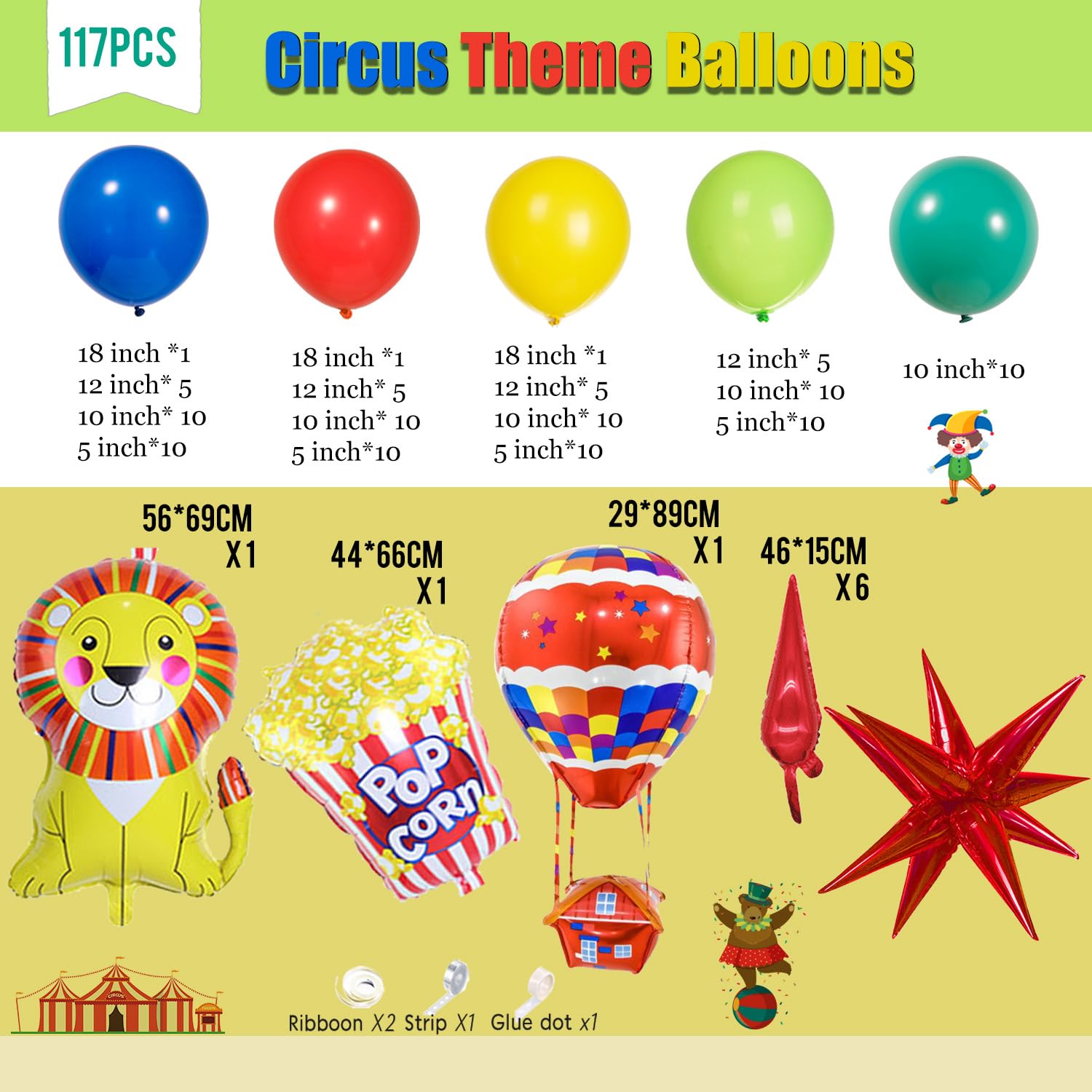 Amazon.com: 117PCS carnival circus Balloon garland kit with Red