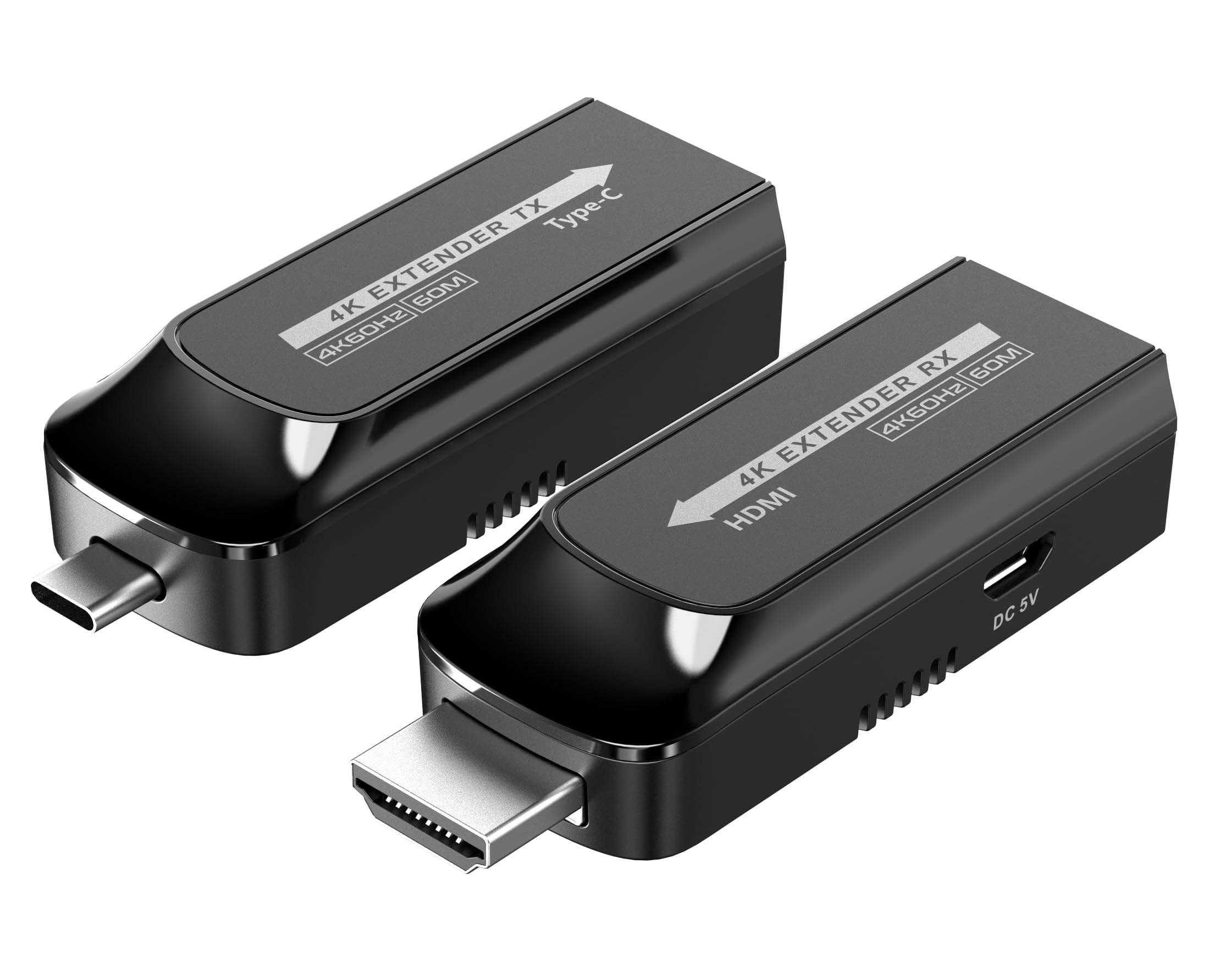 TECHLY 367799 Extender USB-C™ na HDMI 4K@120Hz na Kabel Cat.6/6A/7 Do 60 Metrów Czarny