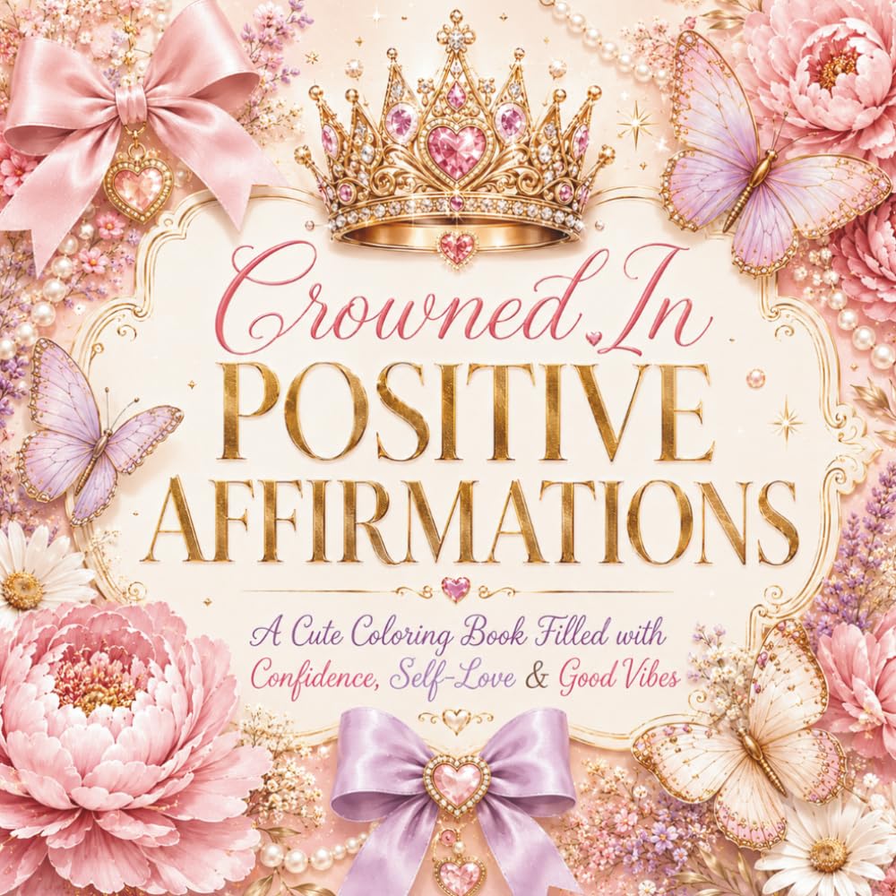 Crowned in Positive Affirmations: A Coloring Book Filled with Confidence, Self-Love & Good Vibes