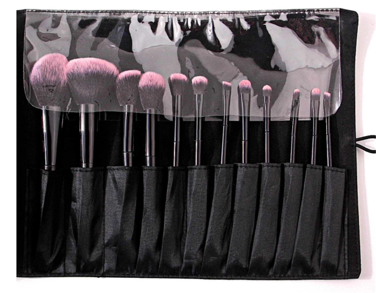 Set di Pennelli per Trucco Set Di Pennelli For Il Trucco, 12 Pezzi Di Pennelli For Ombretto, Fondotinta, Cipria, Correttore Ecc. Pennelli da Trucco per Occhi(Black)