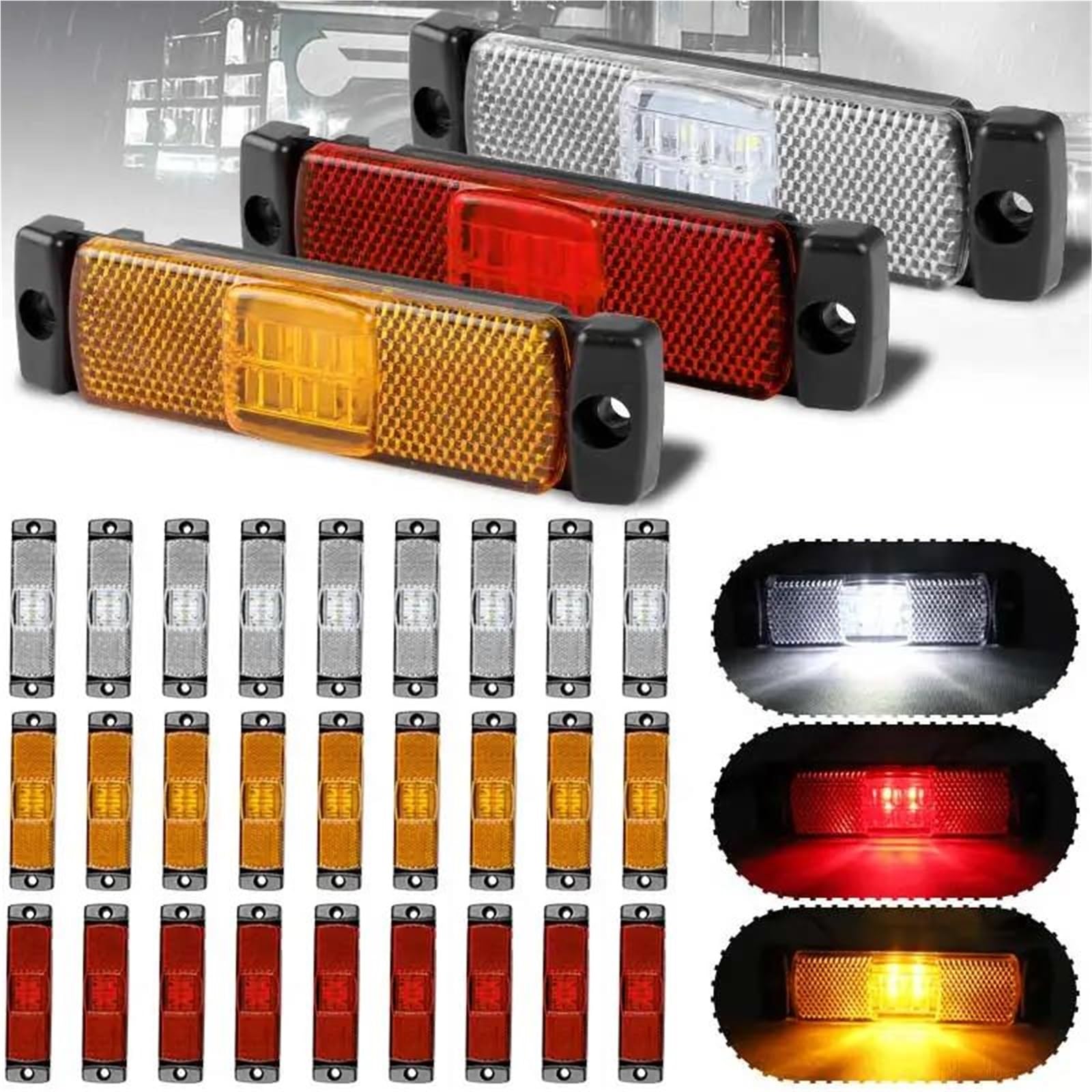Freccia Auto LED Luci Posizione Laterali Indicatore Ingombro Luce Segnalazione Per Camion Rimorchio Furgone Pick-up Barca Indicatore Laterale(10pcs Red)