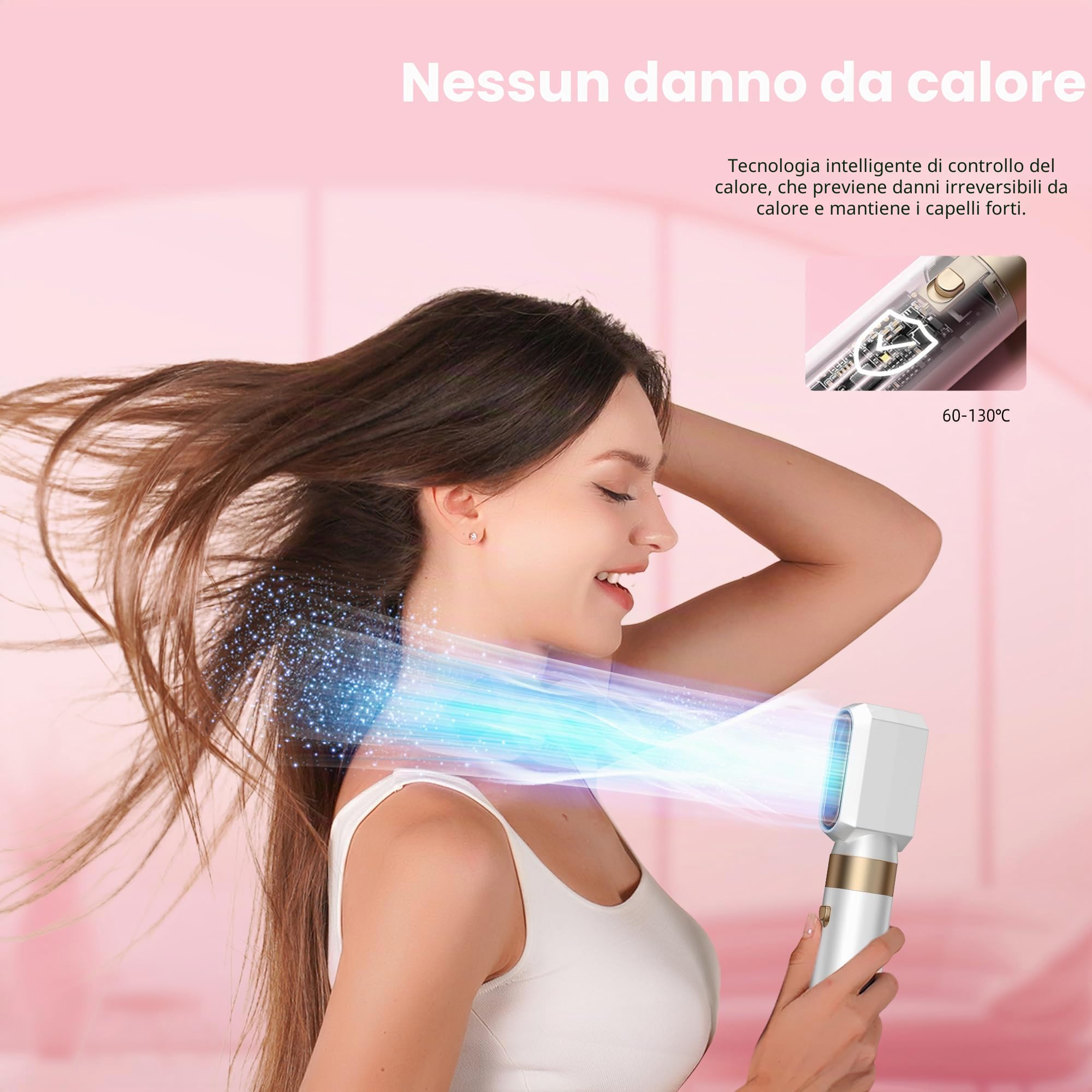 MogaWave Airbrush Hair Styler 6 in 1 Air Styler Pro Hair Styler con asciugacapelli da 1000W, spazzola per asciugacapelli, spazzola ad aria calda, ferri arricciacapelli per auto