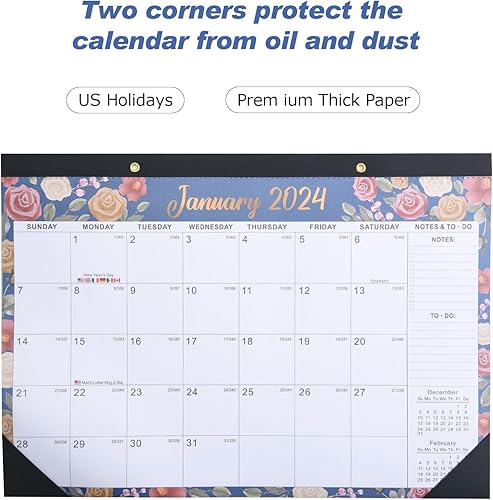 Miniatura 4 de Agenda de pared 2024-2025 de 17 x 12 pulgadas, calendario de pared grande, calendario de escritorio, 18 meses de escritoriopared, calendario de