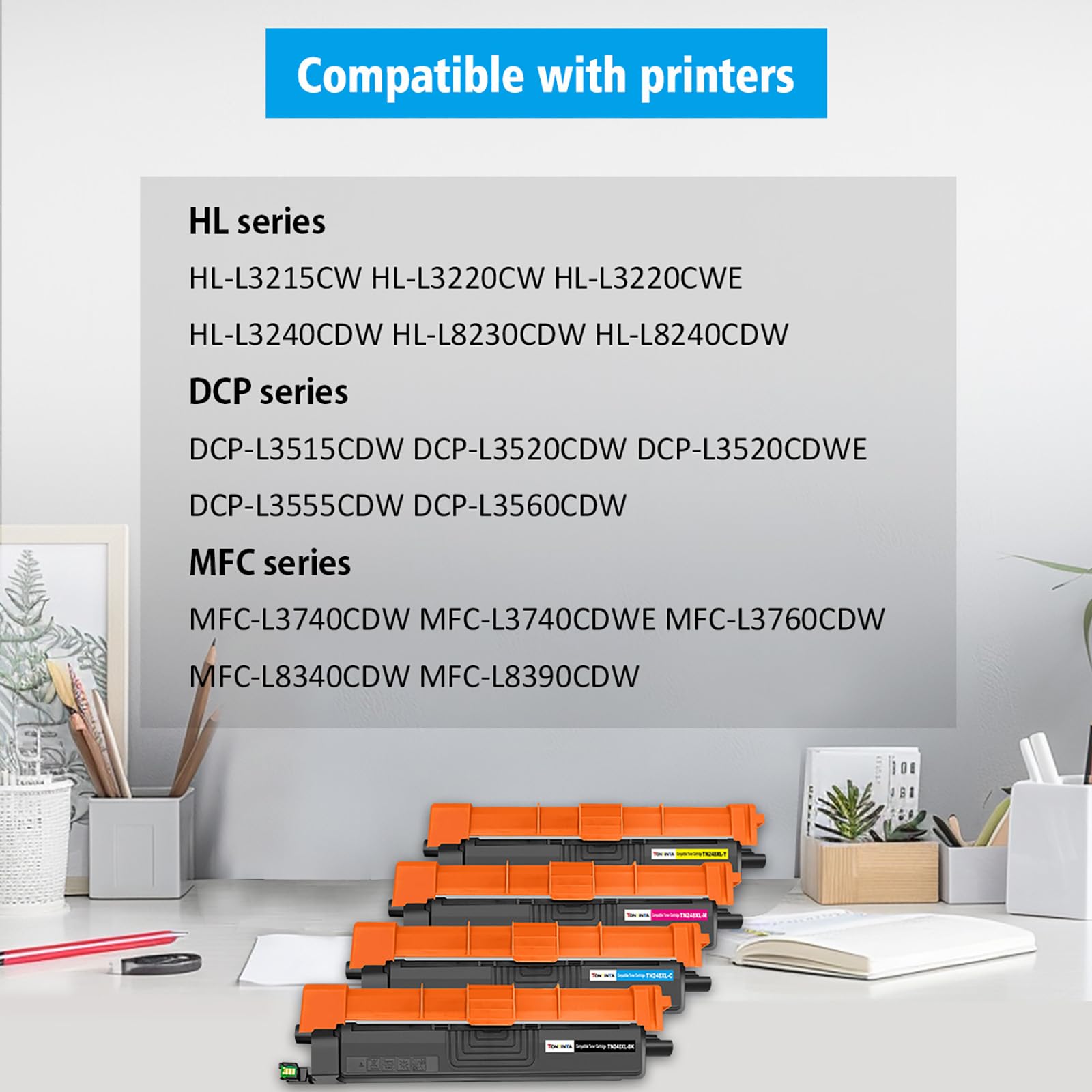 248XL TN248XL 4 Colori Cartucce Toner Compatibili TN-248XLBK TN-248XLC TN-248XLM TN-248XLY Alta Capacità per Stampante Brother HL-L3215CW L3220CW L3220CWE DCP-L3515CDW L3560CDW MFC-L3740CDW L3740CDWE