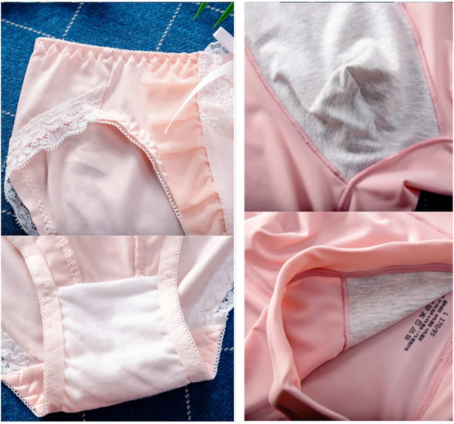 Couple Underwear Panty Sets Three Sets of Sexy Pure Desire with Bra Women's Underwear Men's Boxer Set (Color : Pink, Size : 3475C+Male XXL)