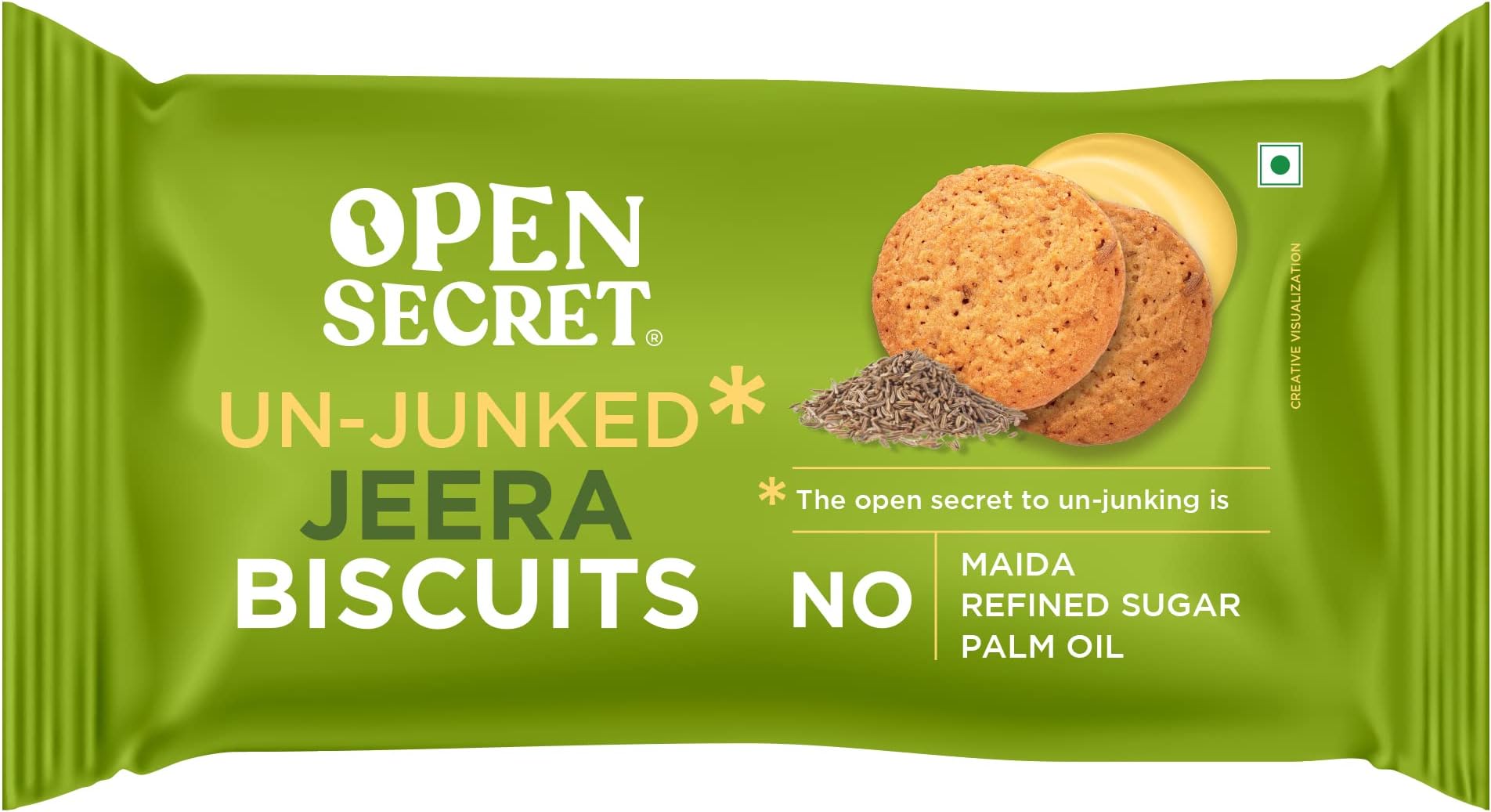 Open Secret Jeera Biscuit Cookies | Protein & Fiber Packed | Healthy Snacks | No Added Maida No Refined Sugar No Palm Oil | Unjunked Biscuit | 40G - Pack of 6