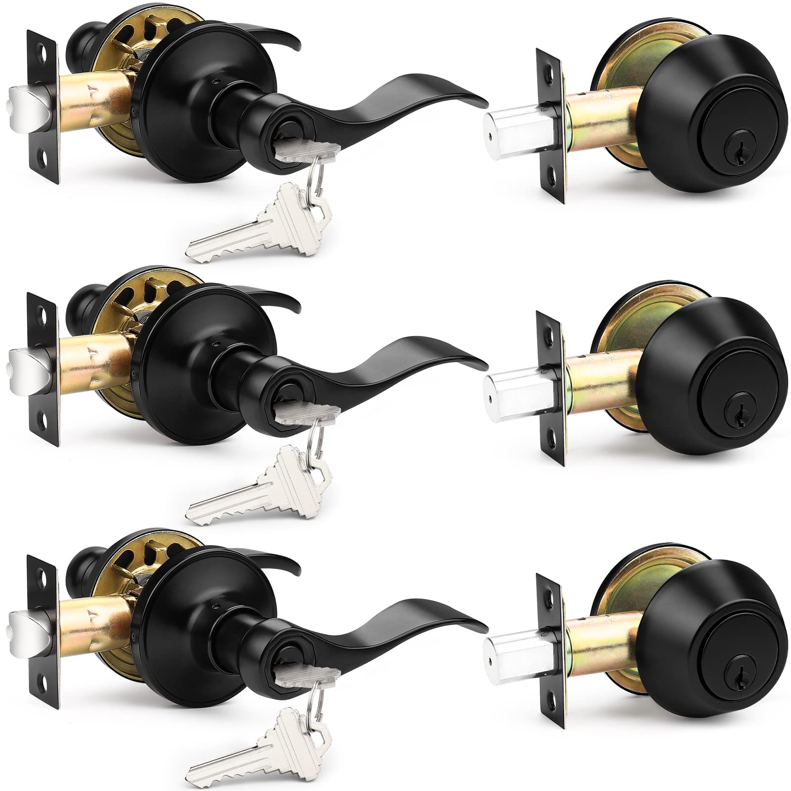 Probrico Door Handle Set - Satin Nickel -8