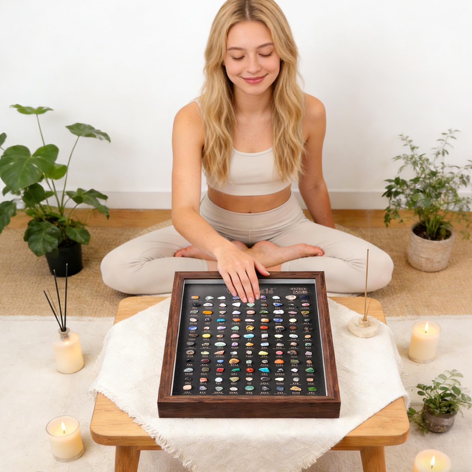 Juego De Cristales Y Piedras Decoración Natural De Minerales | Soporte Para Arreglo De Cristales Para Familia Padres Niños Niñas Sala De Estar Estudio Detalle Para Casa