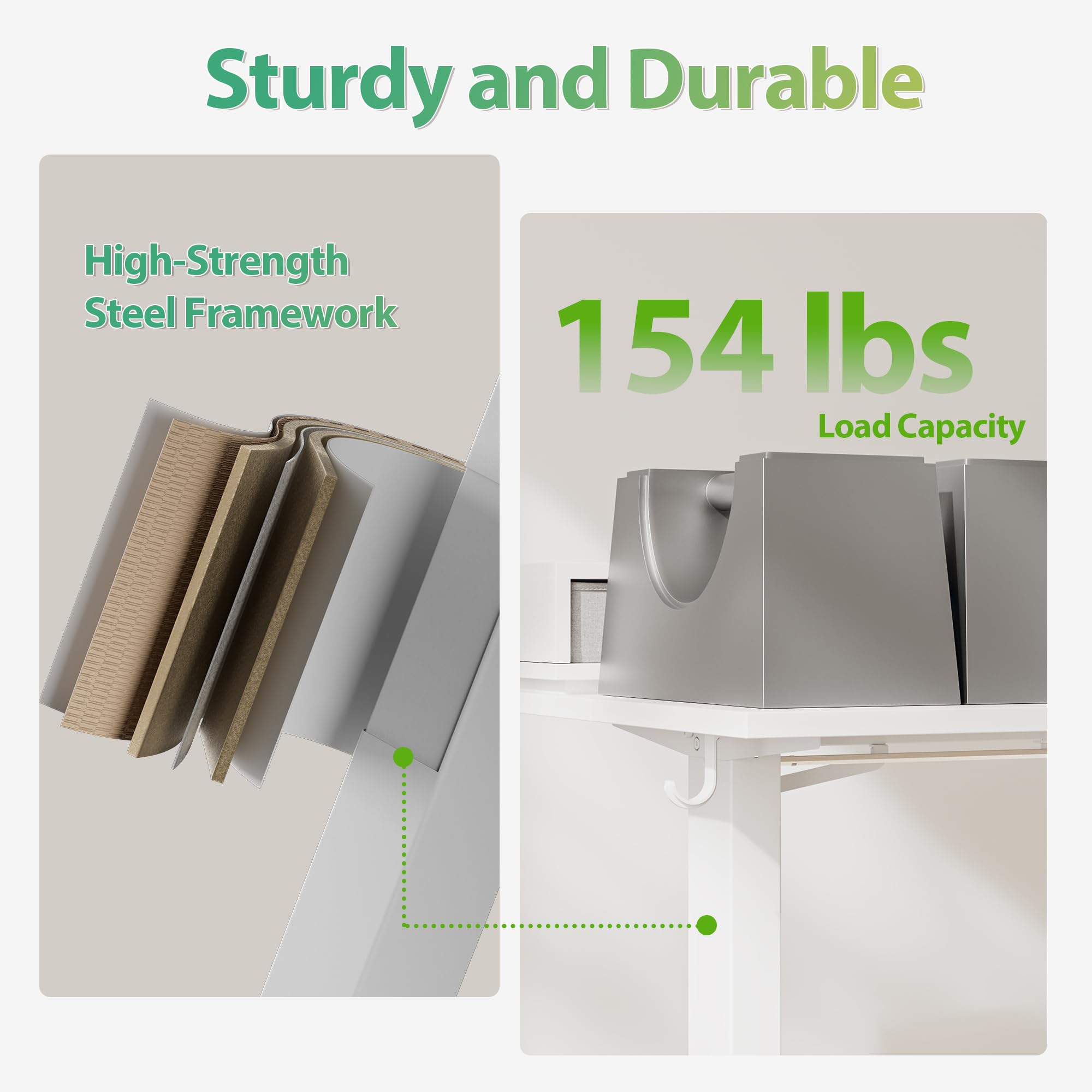 Agilestic Glass Standing Desk with Storage, 48 Inch Electric Adjustable Desk with Glass Shelf and Cable Management, Sit Stand Up Home Office Computer Table, Splice Board, White: White 48 x 24 Inches with 2 drawers