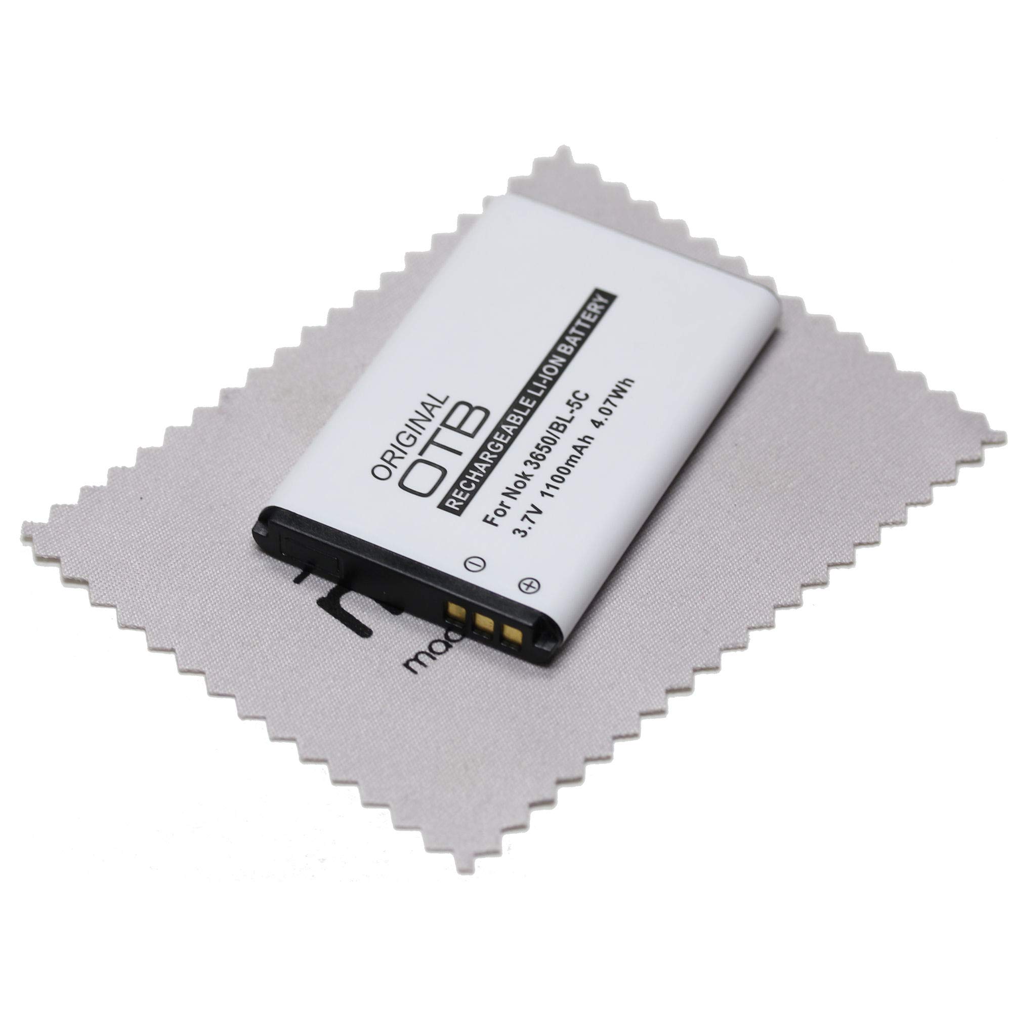 Batterie Nokia BL-5CB 800 MAh - Pour Nokia 105, 106, 109, C1-01, 1616, Etc. - Avec Chiffon écran