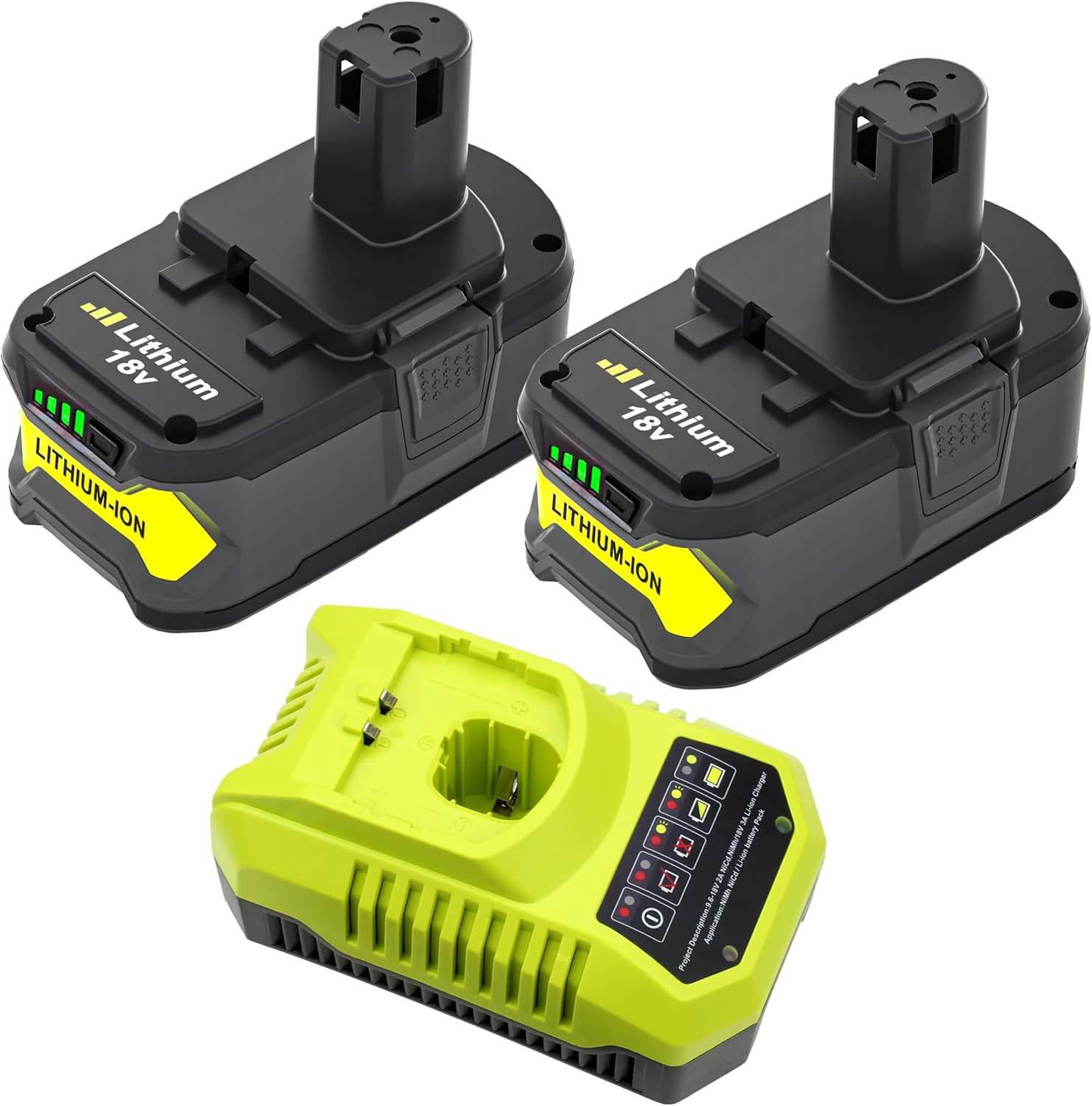 Upgraded 18 Volt 8.0Ah Lithium-ion P108 Batteries Replacement for Ryobi 18V Battery Compatible with Ryobi 18 Volt Battery Cordless Power Tools & Chargers P102 P103 P104 P105 P107 P109 2Pack
