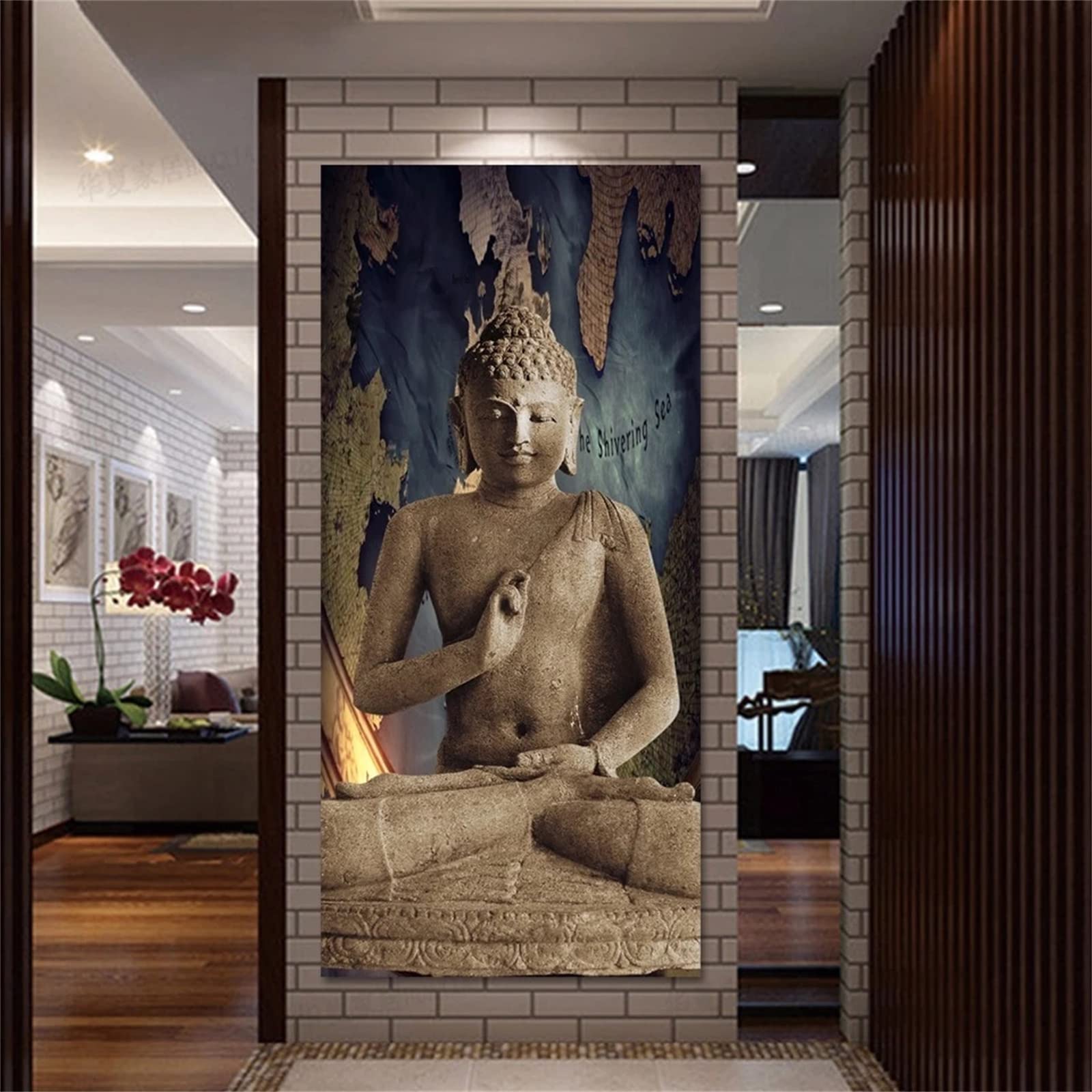 DIY zestawy do malowania diamentami 5D kamienna statua zen, diamentowa sztuka dla dorosłych / dzieci pełne wiercenie obrazy haft krzyżykowy rzemiosło dom salon biuro dekoracja ścienna okrągłe wiertło 70 x 140 cm