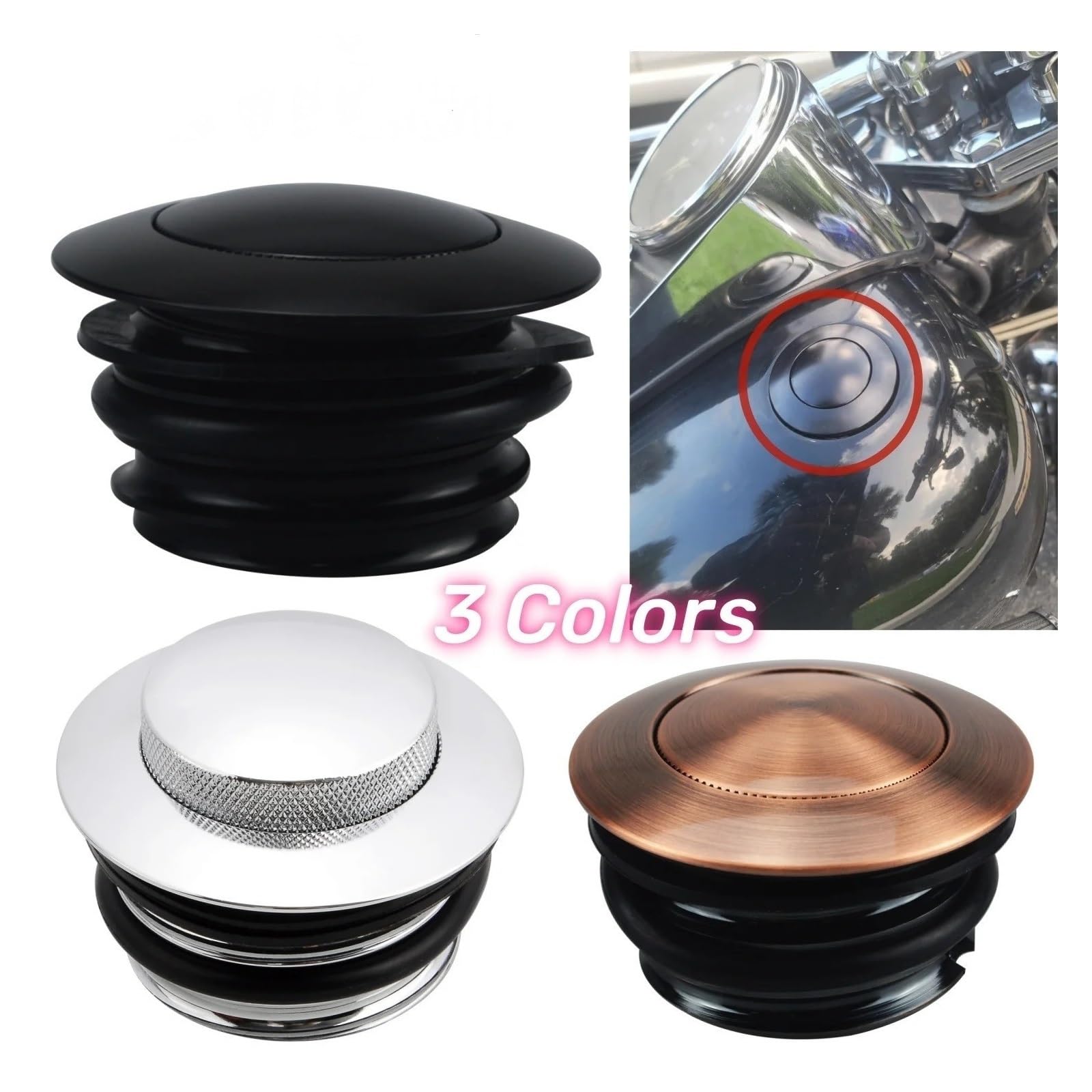 Tappo Serbatoio Tappo Serbatoio Moto Per Ha&rley Touring Softail Sportster | Resistente Coperchio Del Serbatoio Del Carburante In Alluminio Con Guarnizione A Prova Di Perdite, Design