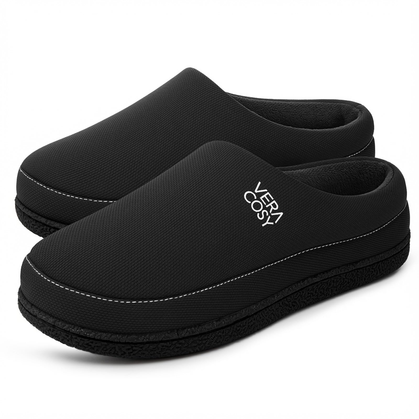 VeraCosy Mens Moccasin Slippers Comfy Soft Durable Slip-on Indoor Memory Foam House Shoes