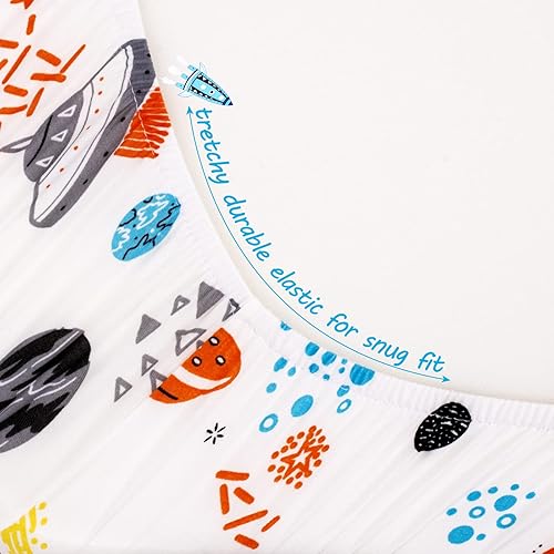 Miniatura 31 de Cloele Sábanas bajeras cuadradas perfectas para colchones portátiles de 36 x 36 pulgadas, sábanas cuadradas de jungla para cuna, sábana bajera