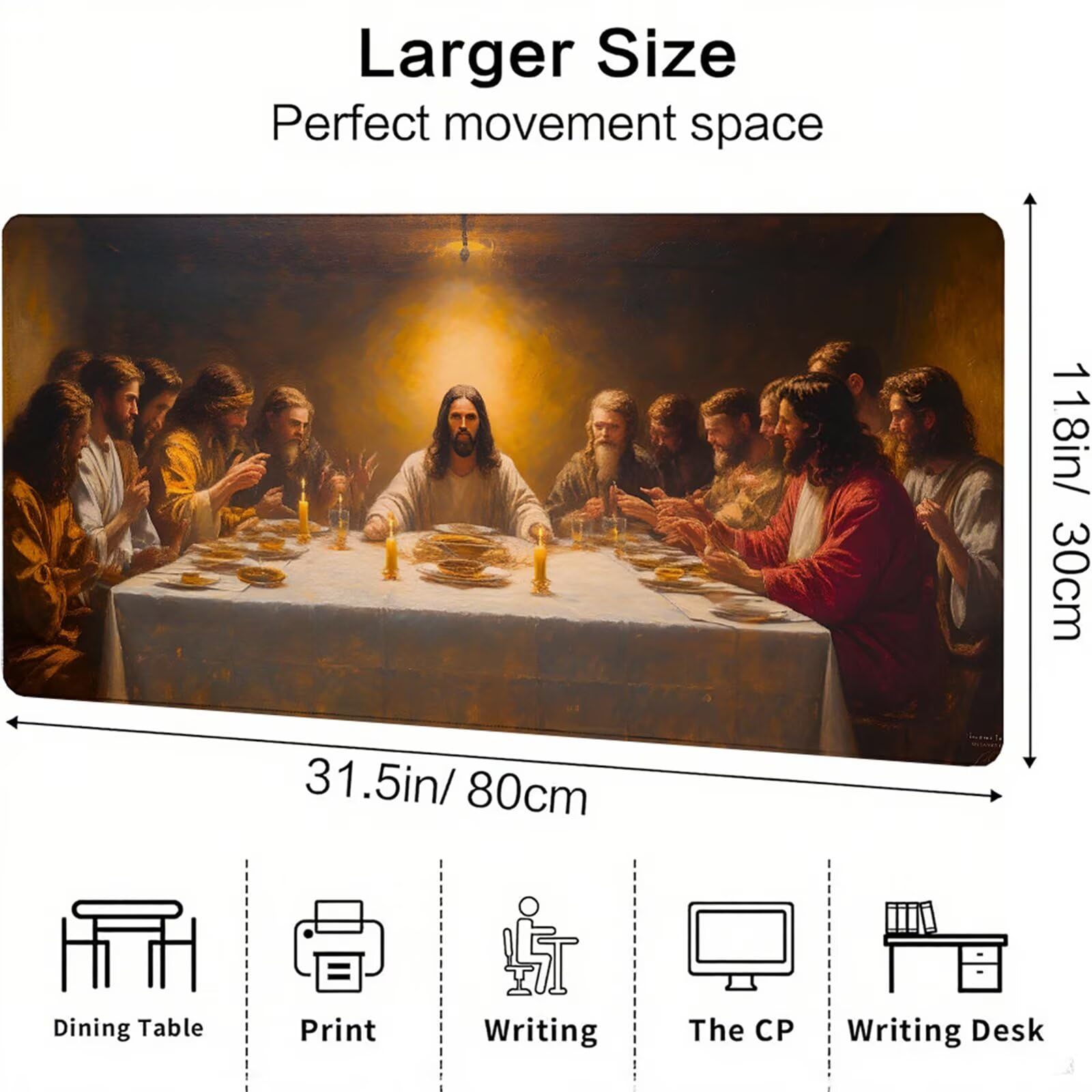 Żółta podkładka pod mysz XXL 1500 x 800 x 3 mm wieczerza pod ręką akcesoria biurowe antypoślizgowa gumowa podstawa i szyte krawędzie podkładka pod mysz dla graczy do dekoracji biura dekoracyjnego
