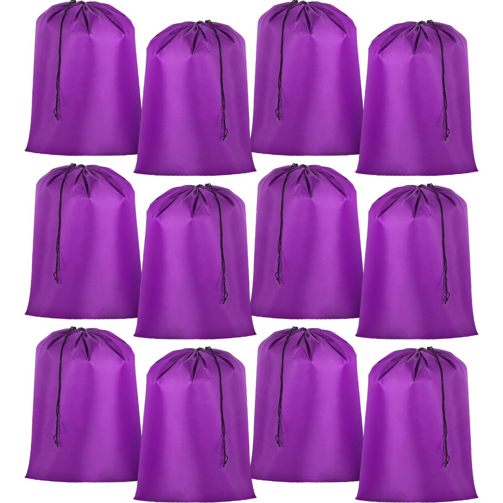 Woanger 12 bolsas de lavandería extragrandes de 28 x 45 pulgadas, bolsa organizadora de lavandería de viaje a granel con cordón, cesta lavable y resistente para campamento, hogar, universidad,