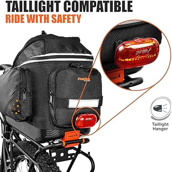 Ibera Bike Bag Commuter 17L - Clip-On Bike Rack Bag with Shoulder Strap - Hard Base, Reflective Trim & Taillight Compatible - Bicycle Bag for Daily Use & Commute - PAKRAK ONLY FOR IBERA RACKS