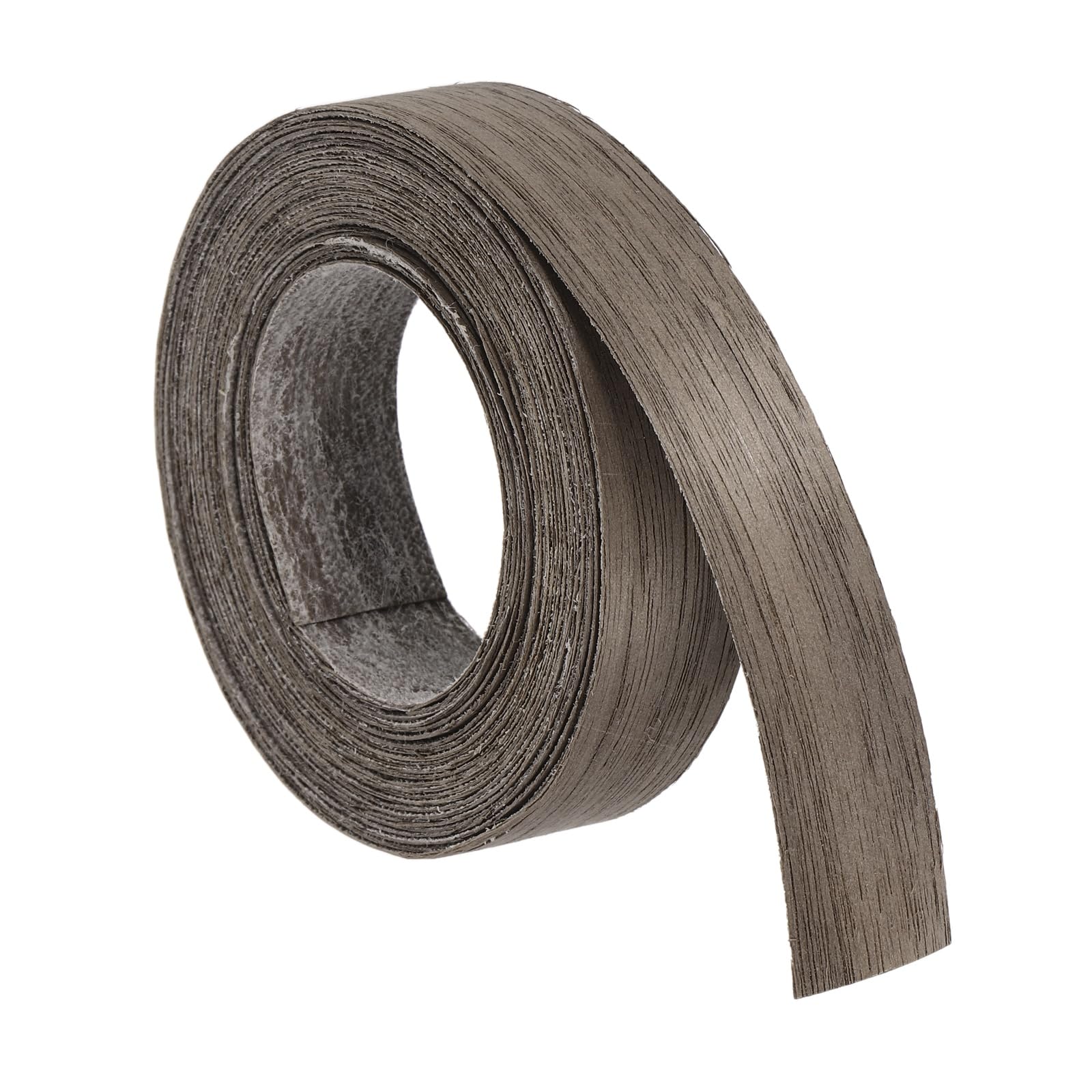 sourcing map 1.9cm x 4.6m Wood Veneer Edge Banding, Pre-Glued Flexible Black Walnut Edging Strips, Iron on with Hot Melt Adhesive Wood Tape for Cabinet Repair and Furniture Restoration