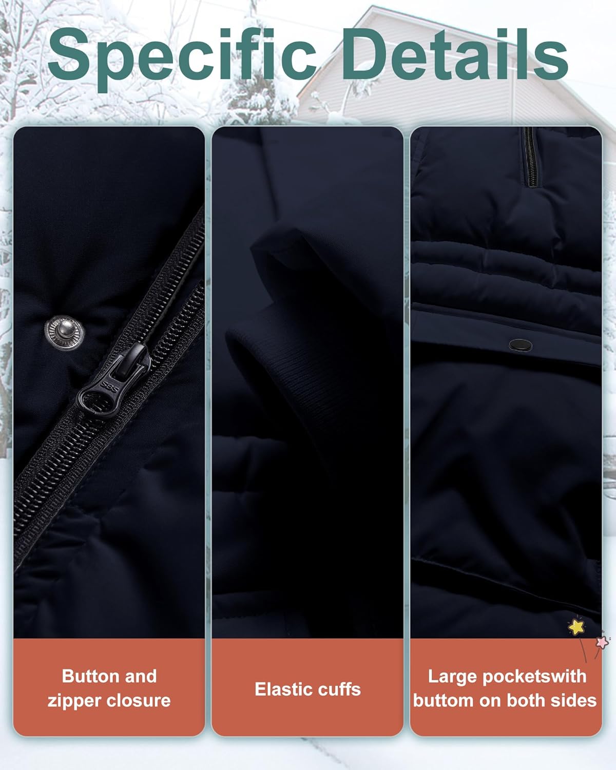 Boy's Winter Coat Waterproof Kids Puffer Jacket Thicken Parka Fleece Lined Bubble Ski Snow Outerwear with Fur Hood - Image 7