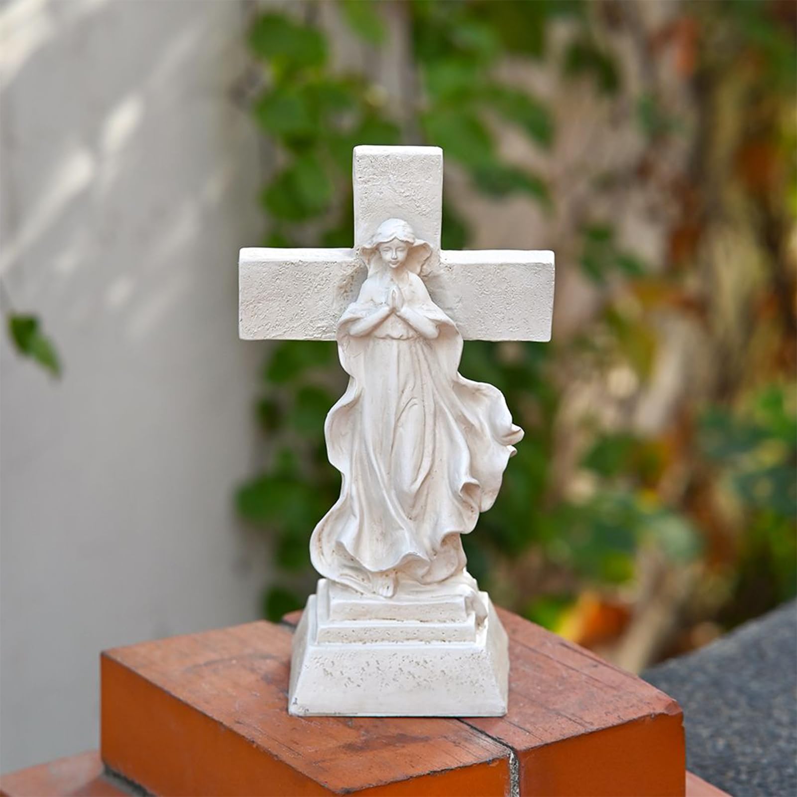 Estatua De Jardin Operada Con Energia Solar Resina Resistente a las | Decoración de Exterior con Luz Solar para Patio Jardín Terraza Porche y Senderos