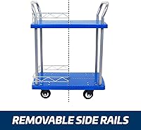 Vista 3 de JORESTECH Carro de plataforma Dolly Warehouse Moving Push Hand Truck (rueda de goma de 2 pisos de 330 libras)