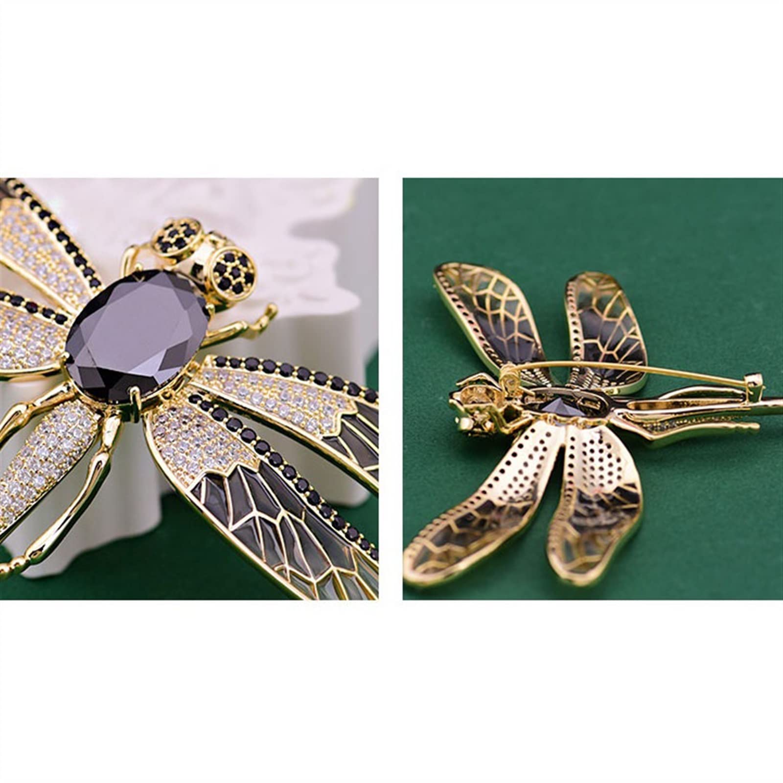 WXKAGF Damen-Broschen, Vintage-Libellen-Brosche, hochwertige Brosche, Modeaccessoires, große Luxus-Anstecknadel, Anzug, Schal, Pullover, Dekorationszubehör, Brosche