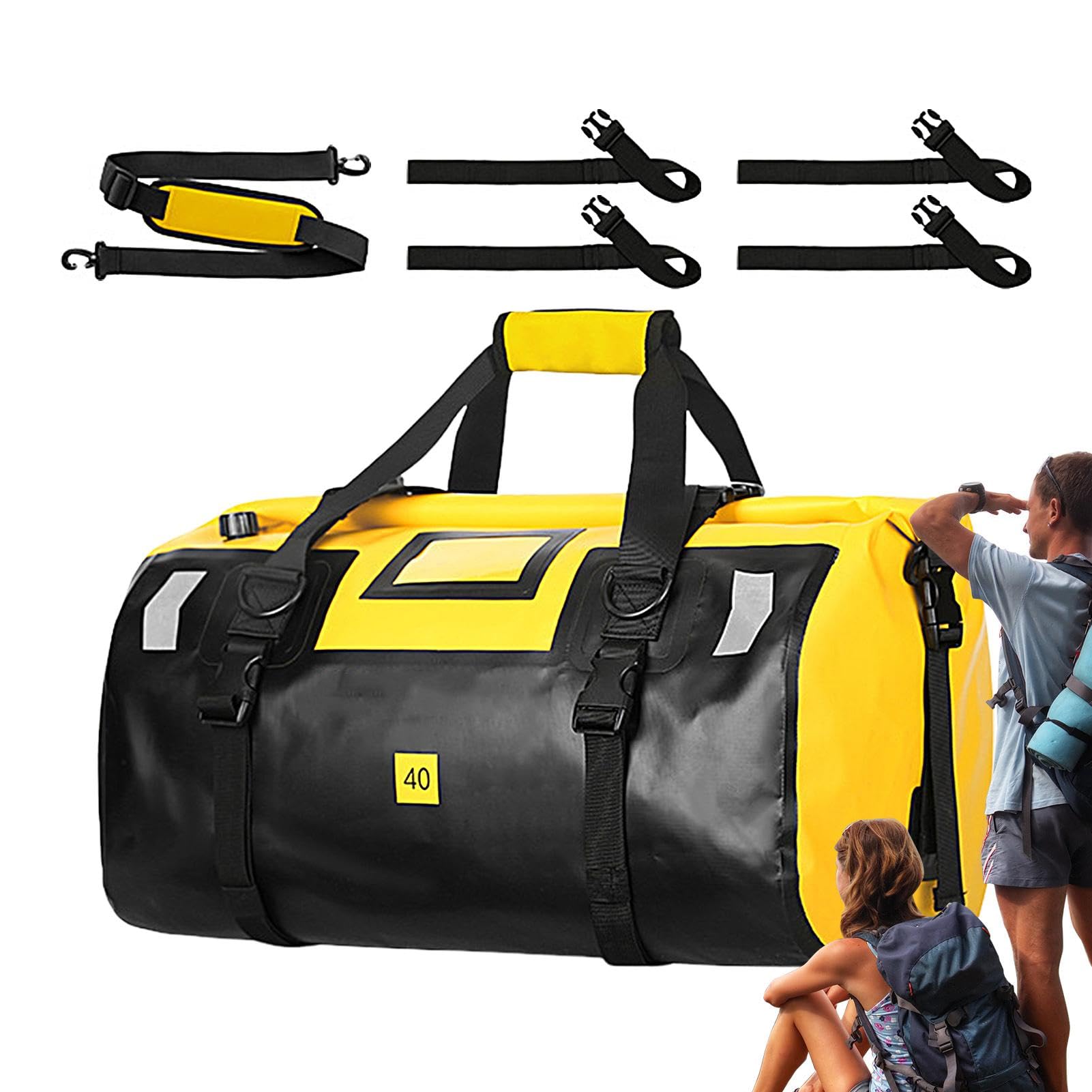 wasserdichte Reisetasche – Motorradgepäck, wasserdichter Rucksack 40 Liter | Trockentaschen, Satteltaschen, robuste Trockentaschen zum Schwimmen, Camping, Reisen, Fitnessstudio