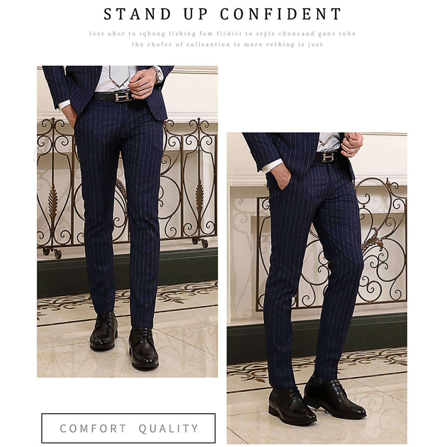 CHAMARIPA Scarpe Rialzate Uomo, da 7 cm in su, Aumento Altezza Invisibile, Eleganti Casual in Pelle Pieno Fiore