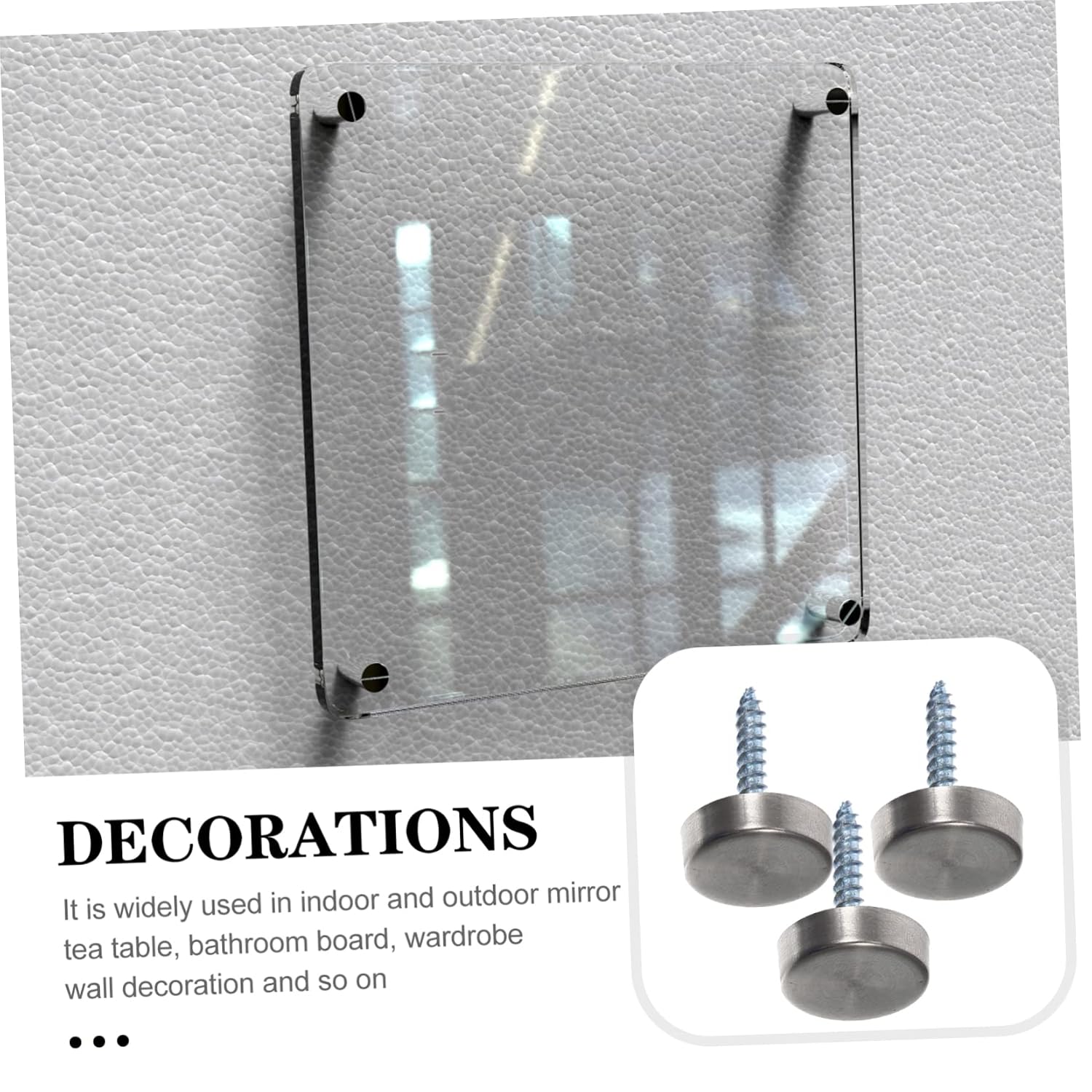 Stainless Steel Decorative Screw Nails 5 Sets 16mm Silver