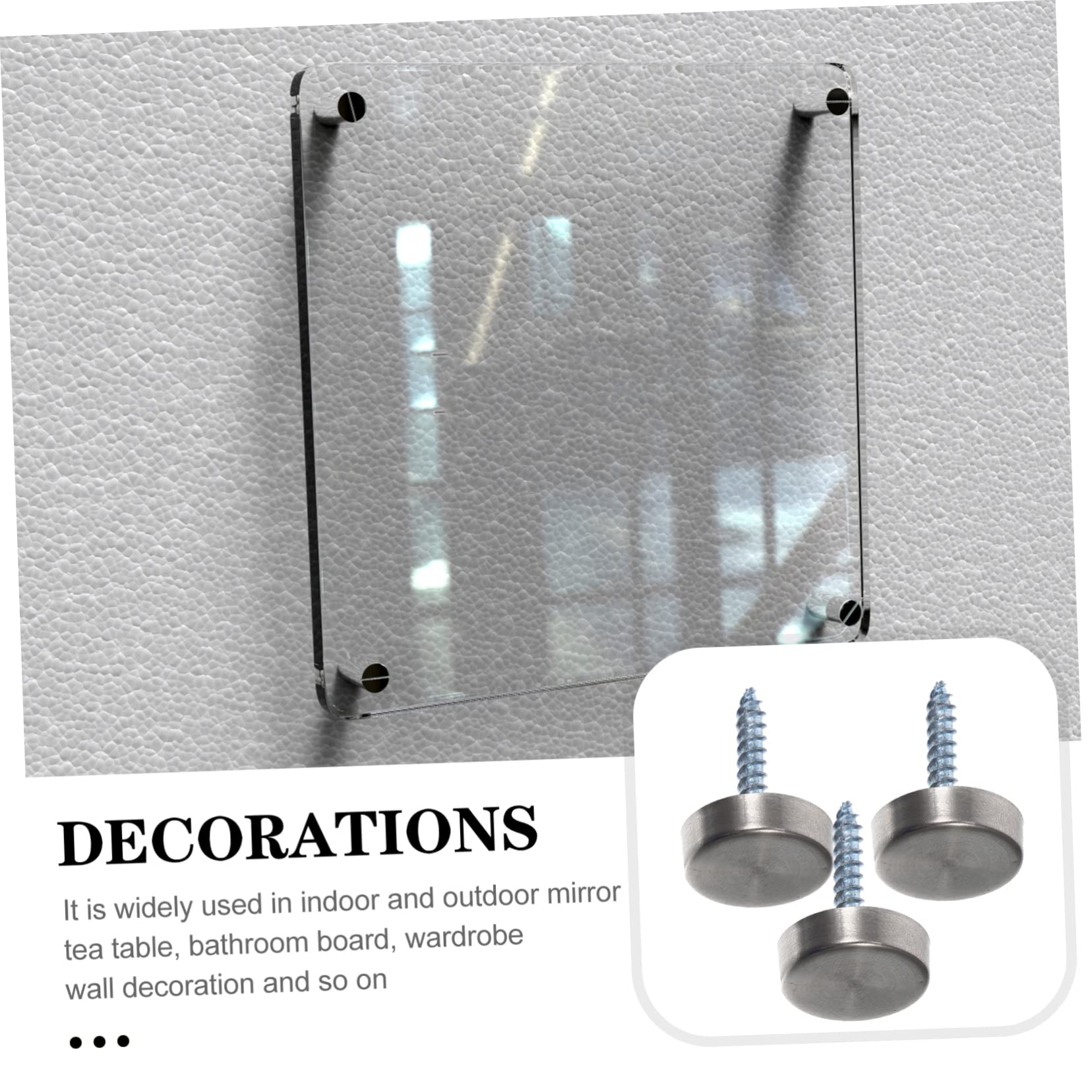 FUNOMOCYA Mirror Screws Decorative Caps Stainless Screws 5 Sets of Advertising Nails Glass Mirror Nail Sign Nail Frame Glass Nail Decorative Screw Caps
