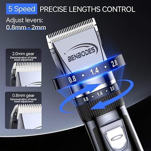 Miniatura 2 de Kit de cortapelos y recortadora de barba para hombre, kit de corte de cabello profesional todo en uno, cortapelos recargable inalámbrico para