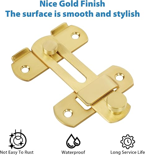 Miniatura 29 de Alise Cerradura de puerta de 4 pulgadas, cerradura de puerta de seguridad para valla de madera de granero, puertas francesas deslizantes, accesorios