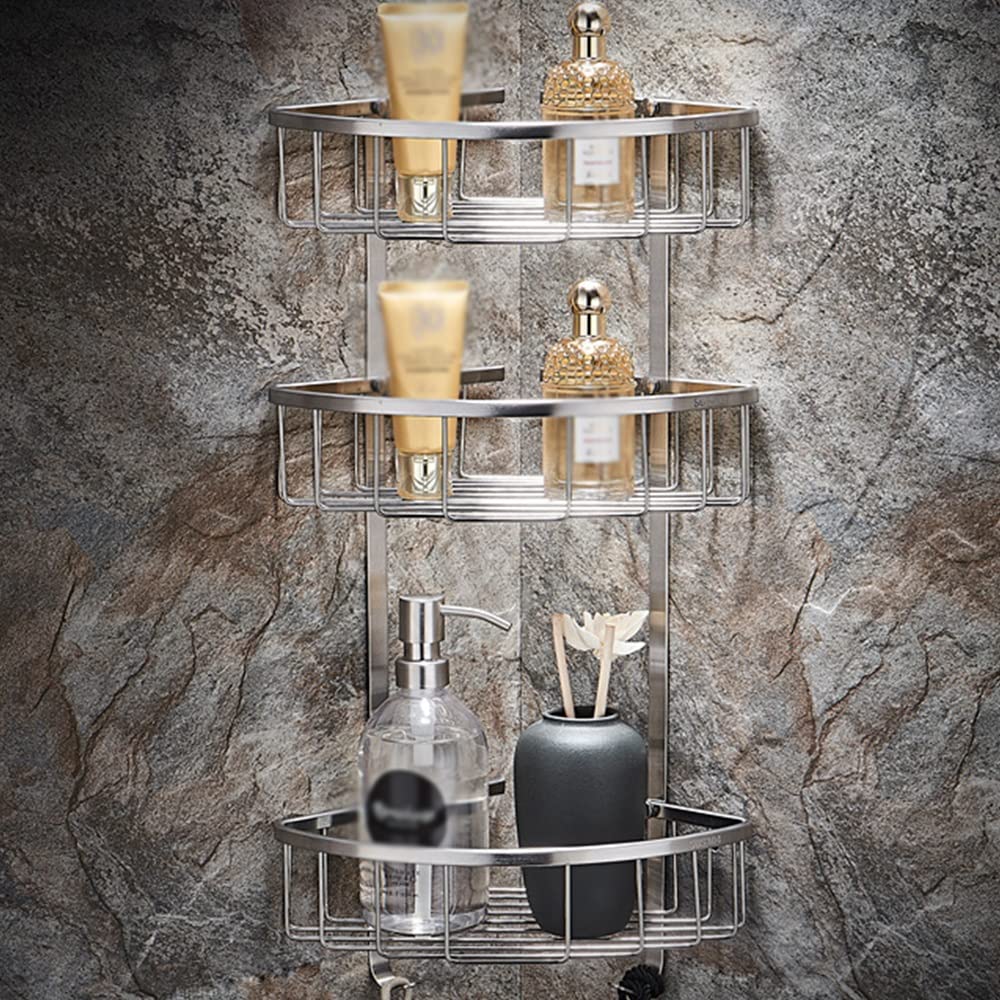 Corner Shower Caddy Shower Caddy Bathroom Corner Shelf Wall-mounted 304 Stainless Steel Corner Triangle Basket Shower Organizer Size