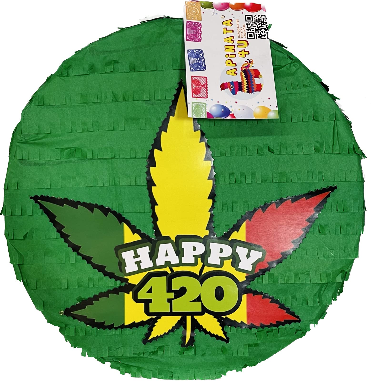 APINATA4U - Piñata de hojas festivas de 16 pulgadas, decoración de fiesta verde animada para celebraciones, tema elaborado por expertos para mejorar tu fiesta de cumpleaños con diversión alegre