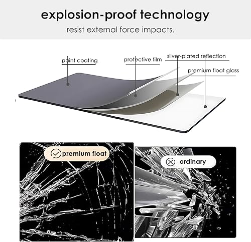 Miniatura 6 de soges Espejo de cuerpo completo con imágenes de alta definición, espejo de tocador arqueado para dormitorio y sala de estar, vidrio inastillable,