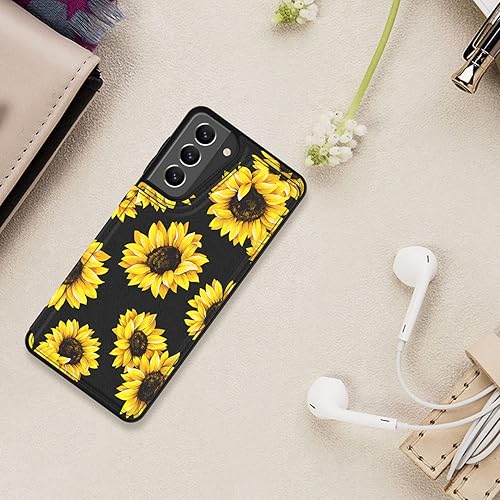 Miniatura 7 de LETO Funda para Galaxy S21 Plus, funda tipo cartera de piel con diseño de moda para niñas y mujeres, ranuras para tarjetas con función atril, para