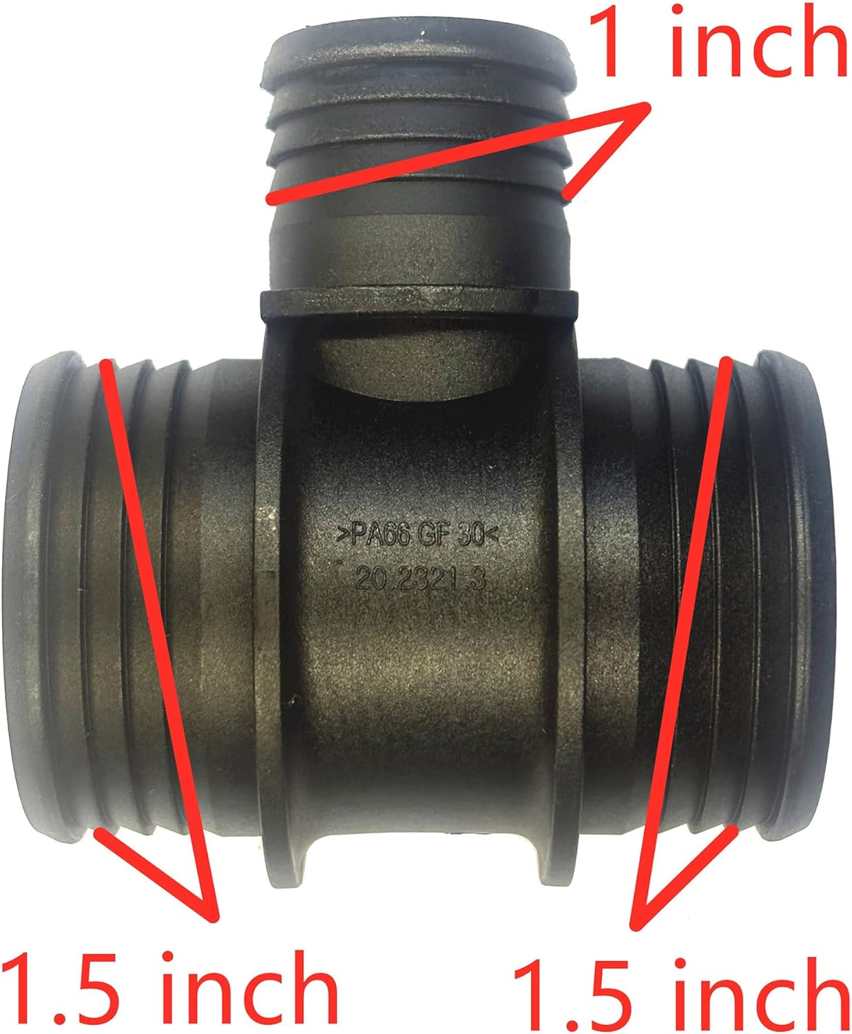 2023213, 1.5" x 1.5" x 1" Fittings, Radiator Coolant Hose 3 Way Connector, Heater T-Joint Diverter,Water Pipe Splitter Kit for Chevrolet,Ford,MINI,Edge,Ram,GMC,Jeep,Mercedes-Benz,Buick,Dodge,BMW,Audi
