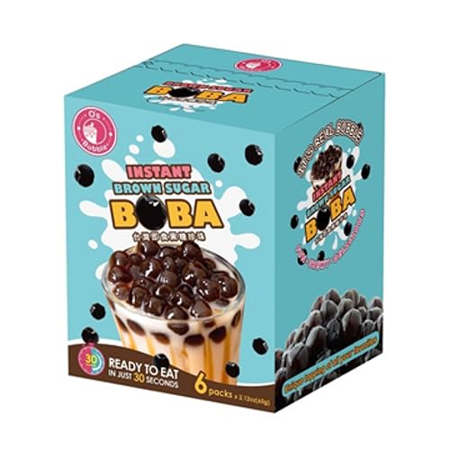 Azúcar moreno instantáneo Boba perlas de tapioca 1 caja 6 paquetes de Boba listo en 30 segundos