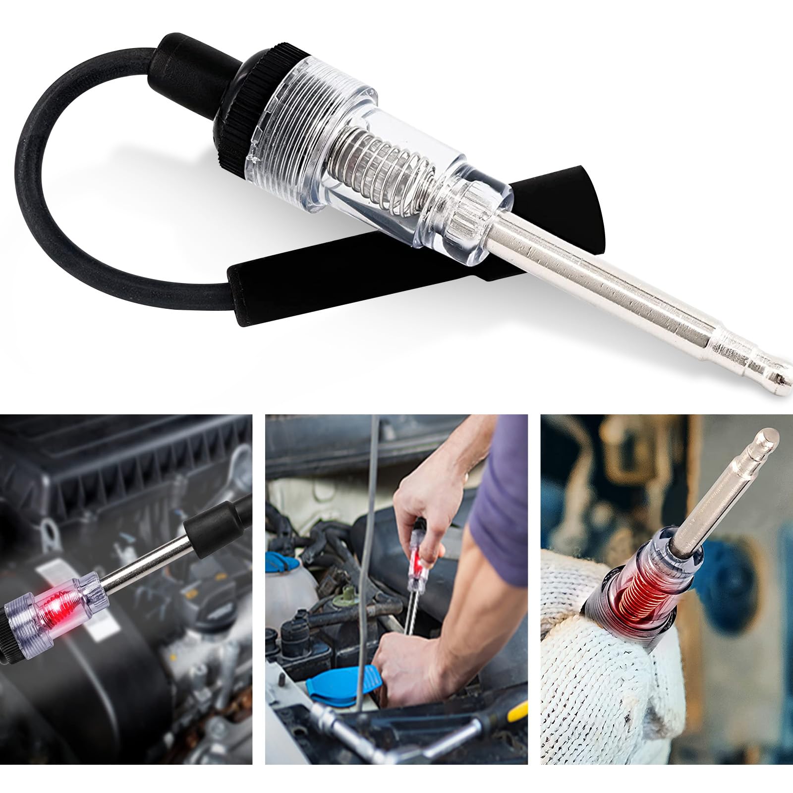 Testeo Encendido Comprobador De Chispa Para Bujías - Herramienta Diagnóstico Motor Coche, Fallos Encendido Comprobador Encendido ABN Compatible Múltiples Modelos