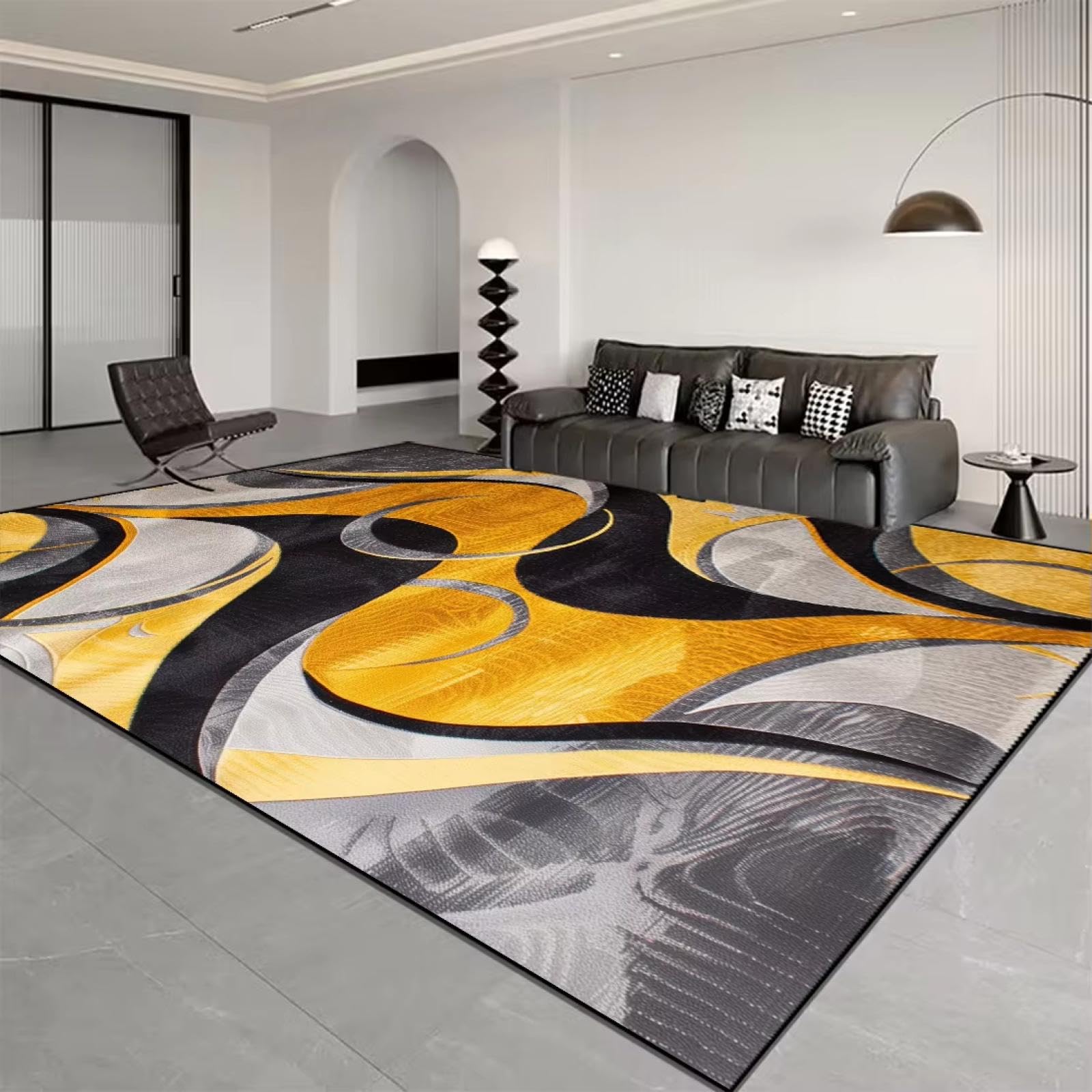 Tapis faciles à nettoyer à rayures pour chambre sans taches 90x130cm