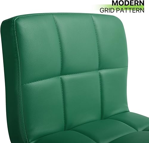 Miniatura 64 de Magshion Juego de 2 taburetes de bar, modernos taburetes de bar giratorios de piel sintética con respaldo, sillas de bar cuadradas ajustables sin