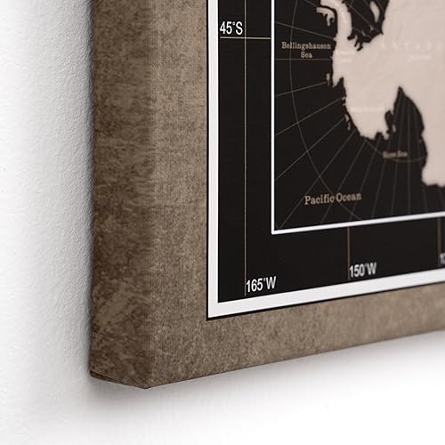Miniatura 3 de Mapa del mundo en lienzo con tablero de corcho - Letras inglesas - Decoración decorativa de pared para todas las habitaciones - Cuadros en lienzo