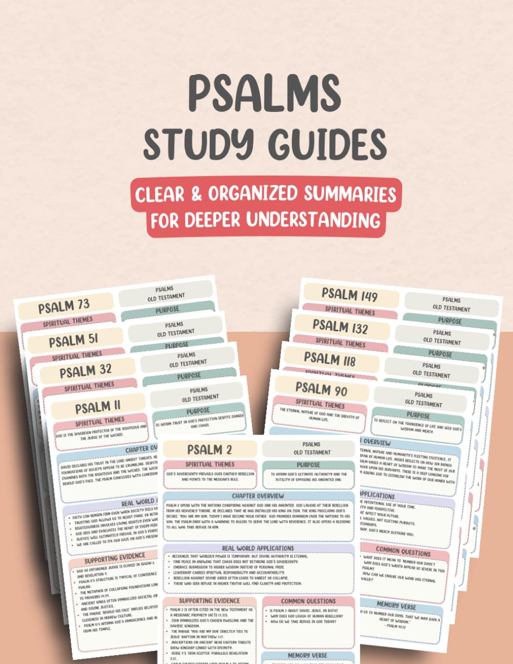Psalms Study Guides: Chapter-By-Chapter Summaries for Deeper Understanding (Complete Chapter-by-Chapter Tip-In Bible Study Series)