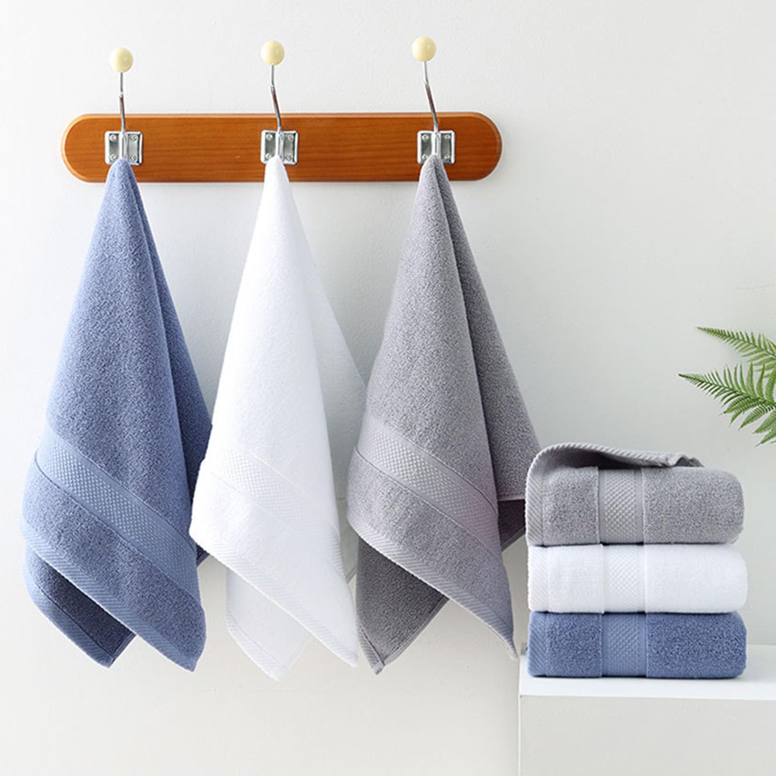 Montesy Soft Cotton Hanging Face Towel Hair Towel Washcloth Hand Towels for Home Use Quick Drying Suitable for Men and Women
