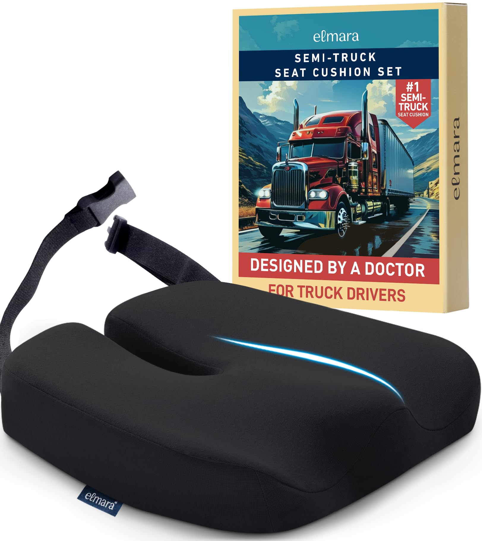 Elmara Doctor-Designed Semi-Truck Seat Cushion for Truck Driver – The Ultimate