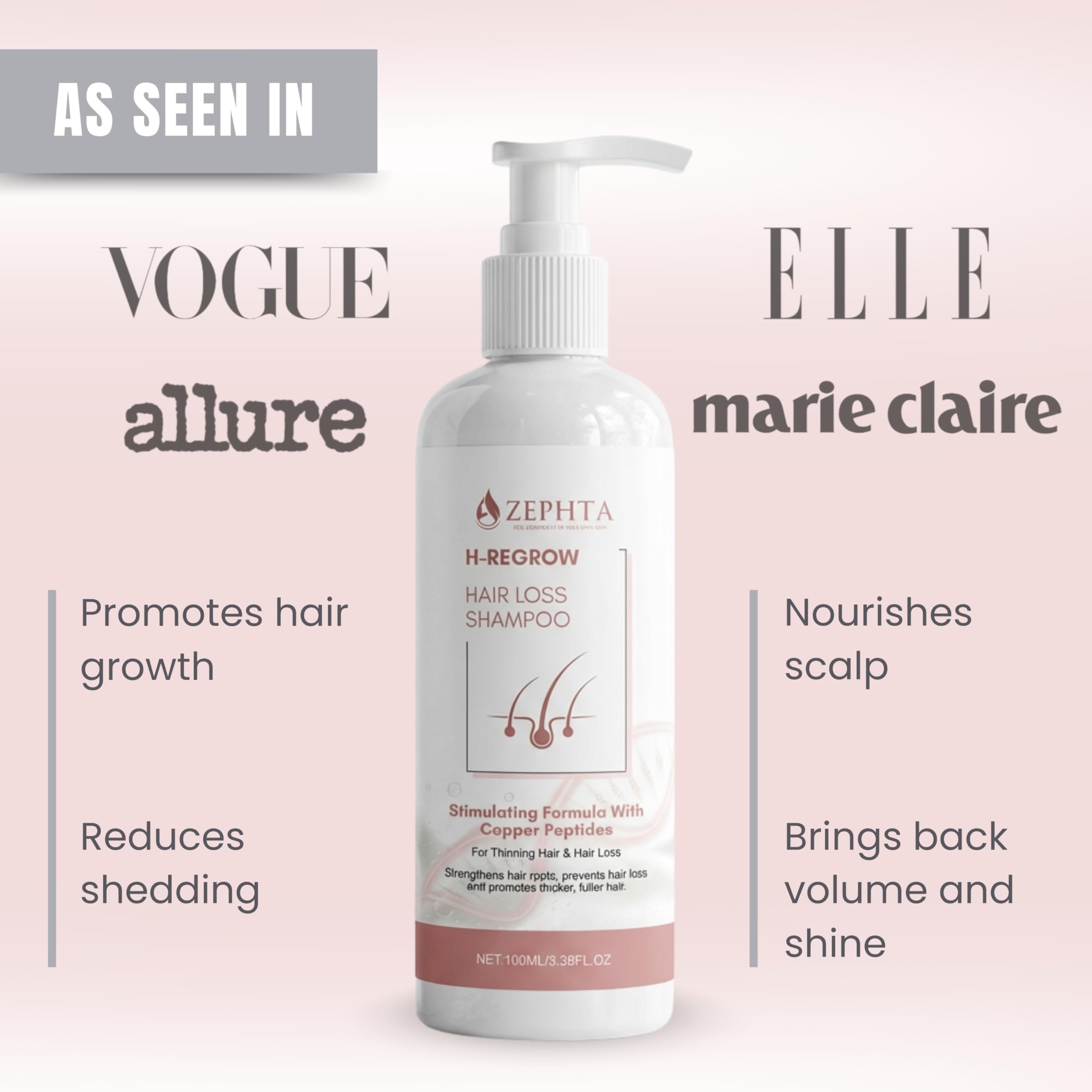 ZEPHTA H-Regrow Hair Growth Shampoo for Thinning Hair