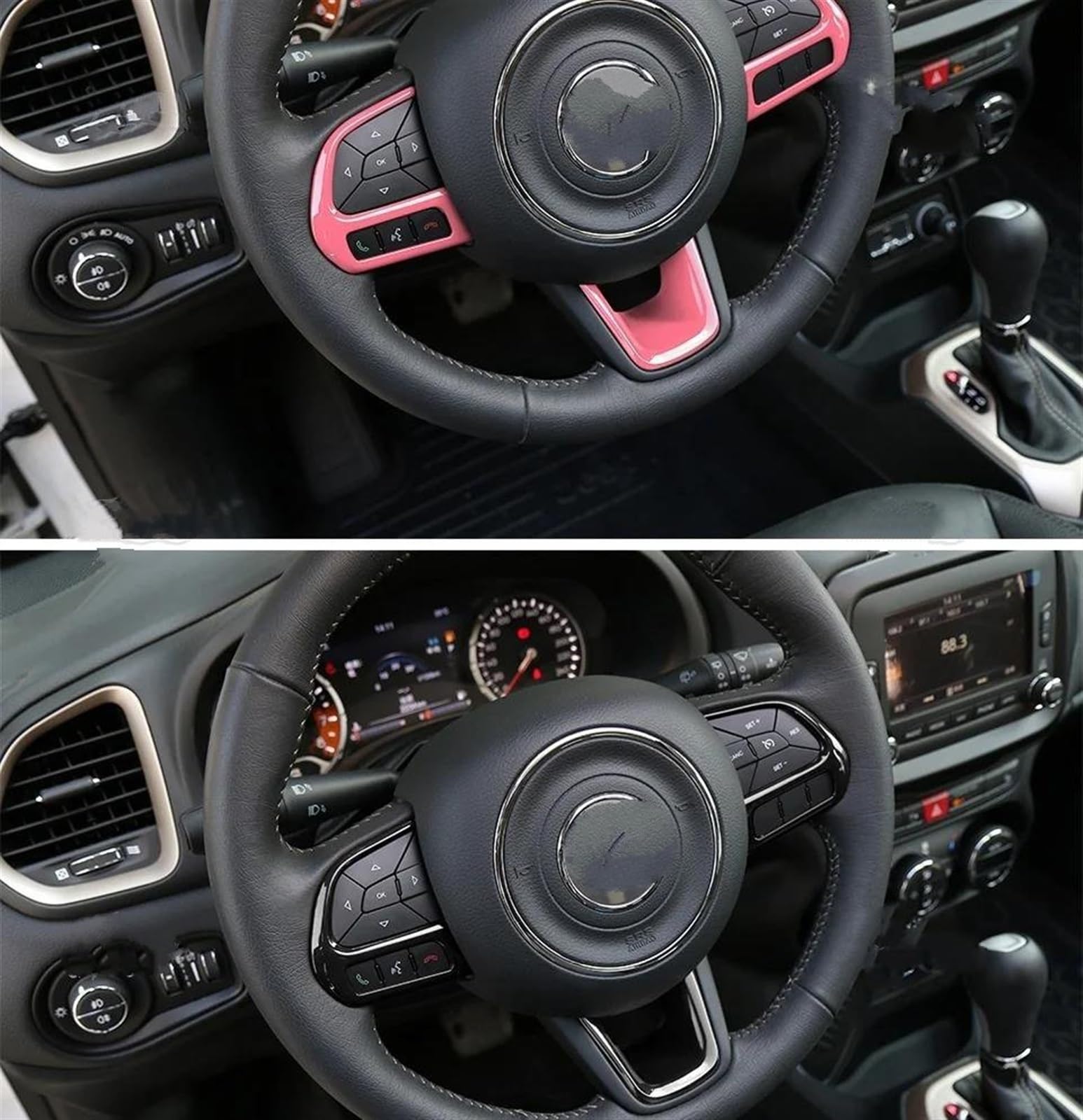 Copertura Pannello Cambio Jeep Compass 2017-2020 - ABS Nero, Design Carbonio