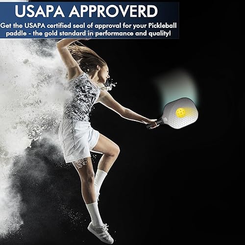 Miniatura 2 de Juego de 2 palas de pickleball de fibra de carbono, aprobadas por USAPA, raquetas de paleta de pickleball, raquetas de paleta, raquetas de